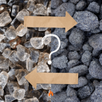 Image of lava rock and fire glass mix
