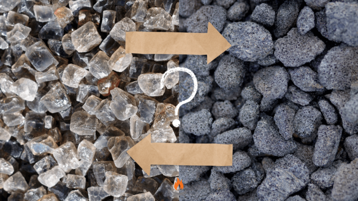 Lava Rock And Fire Glass In A Pit, How To Fill A Gas Fire Pit With Glass