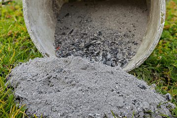 Image of a spilled bucket of fire pit ash