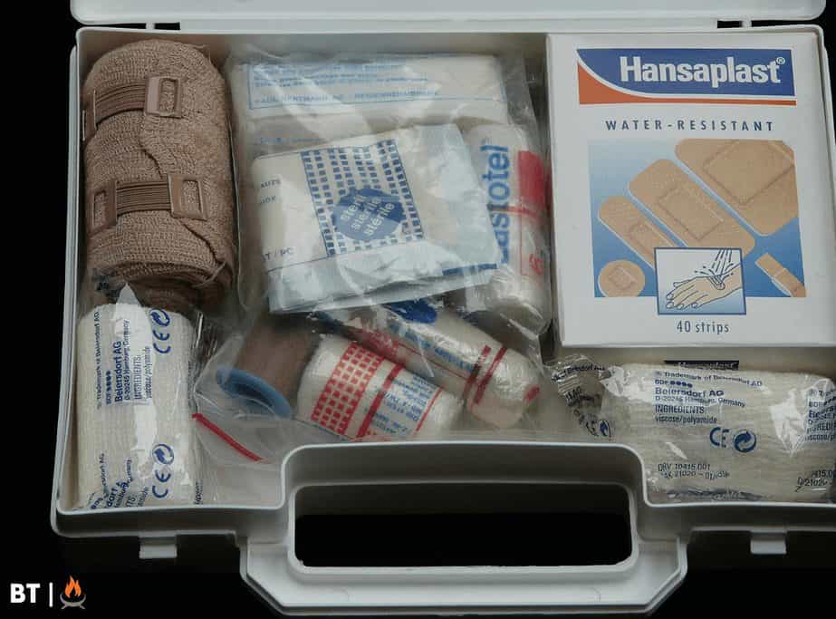 Image of a first aid kit used to treat fire pit burns