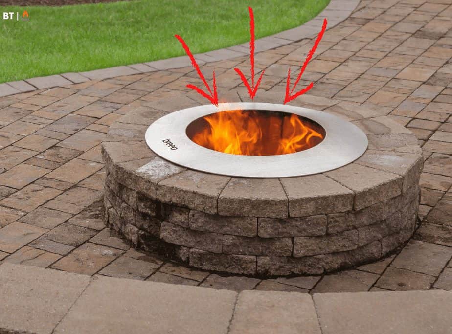 Image a breeo smokeless fire pit insert in a fire pit round
