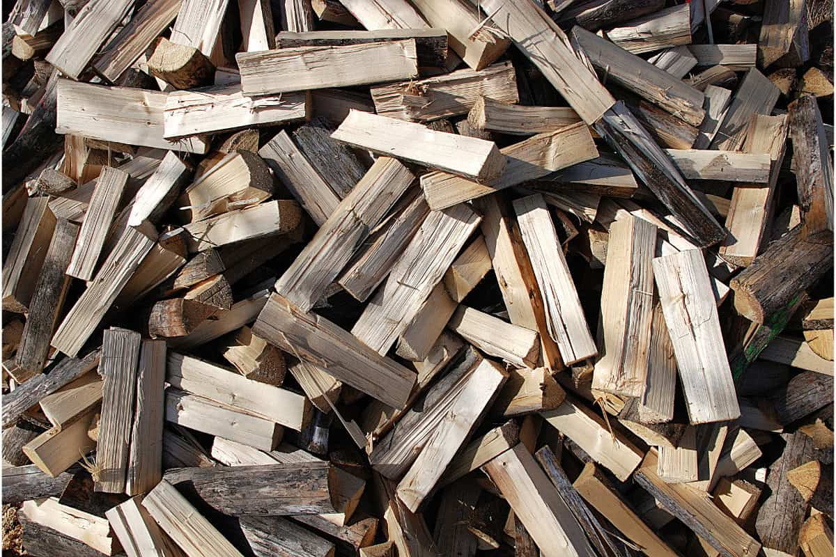 seasoned-firewood-characteristics Image of a diverse stack of chopped firewood.