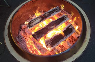 Image of a burning Solo Stove fire pit for a blog post covering Solo Stove discoloration.
