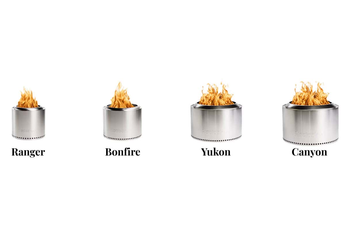 what-size-solo-stove-overview Image of all Solo Stove fire pits side-by side.