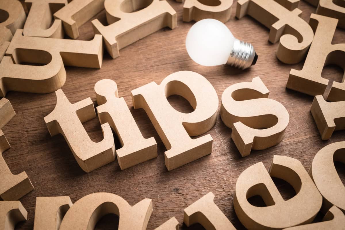 what-size-solo-stove-recommendations Image of wood letter cutouts spelling out the word "tips."