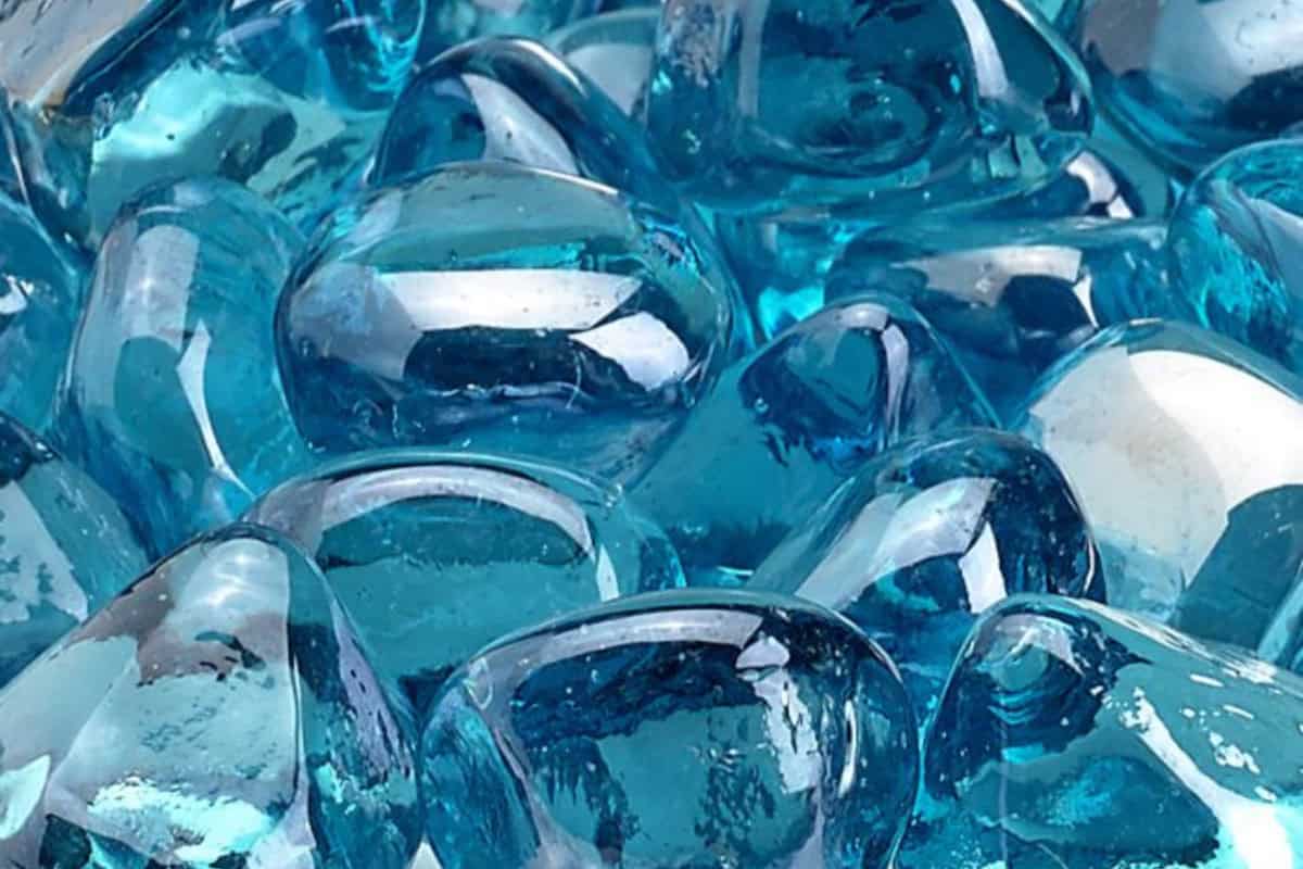 fire-pit-media-what Image of a pile of shiny blue fire glass.