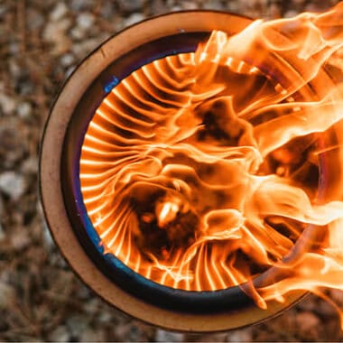 Image of one of the best portable fire pits, the Solo Stove Ranger 2.0 from above.