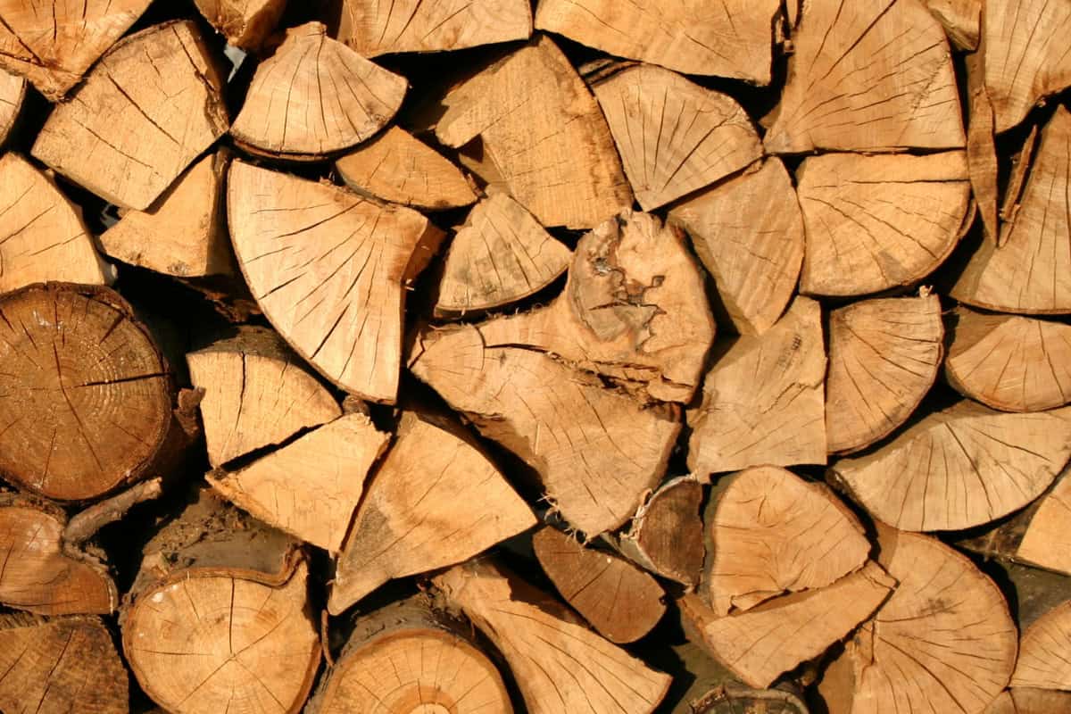 what-are-hardwoods-secret Image of well-seasoned stacked firewood splits.